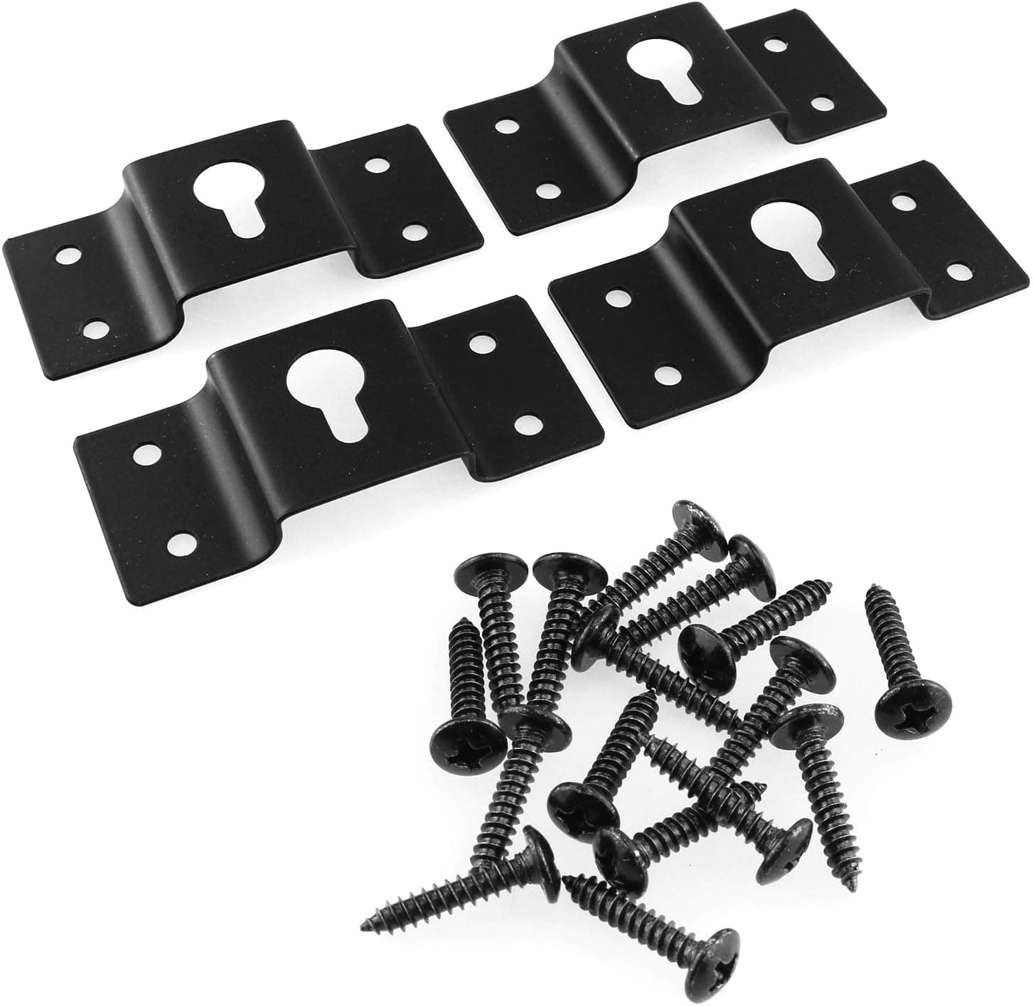 DGZZI Hanging Speaker Bracket 4PCS Wall Mount Iron Hook Hanger Plate Connector with Mounting Screws for Surround Sound Box Audio Speaker