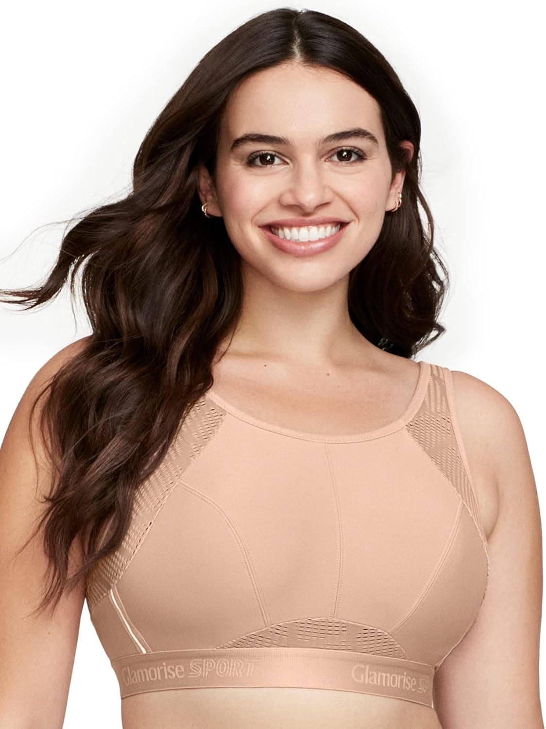 Glamorise Women's Plus Size No-Sweat Mesh Sports Bra Wirefree #1068