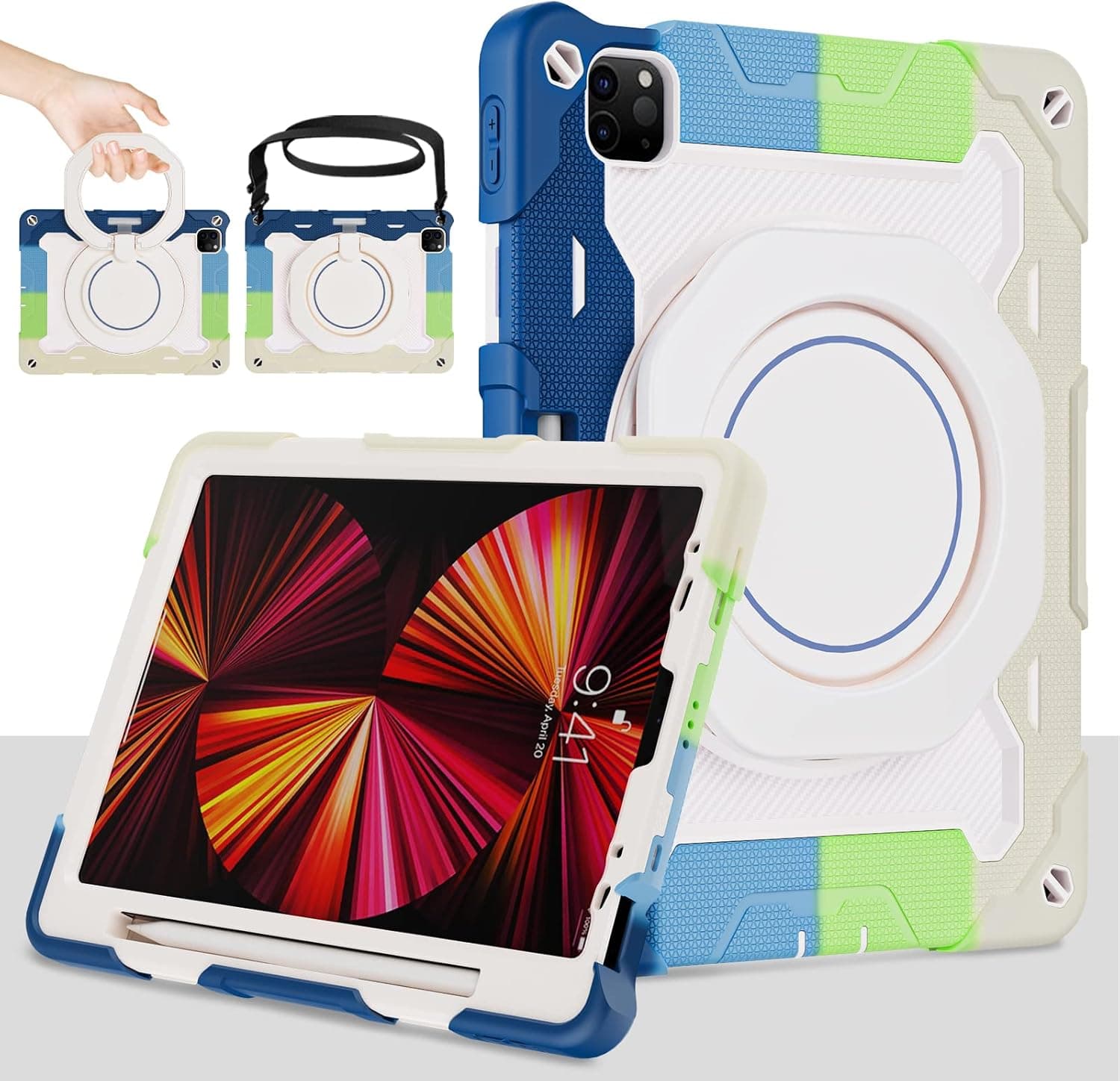 ROISKIN for iPad Pro 11 Case 4th 3rd 2nd 1st Generation (2022.2021.2020.2018) with Screen Protector for Kids[15ft Drop Protection] iPad air 5th Gen Case 2022/ 4th Gen 2020 10.9 inch with 360 Kickstand