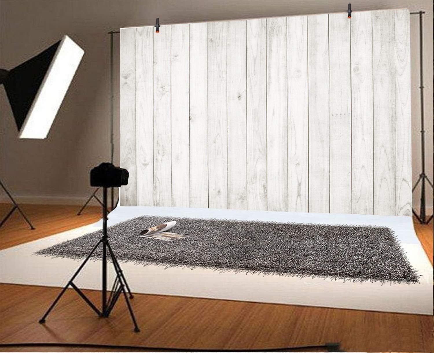 Yeele 5x3ft Vintage Wood Backdrop Retro Rustic White and Gray Wooden Floor Background for Photography Kids Adult Photo Booth Video Shoot Vinyl Studio Props
