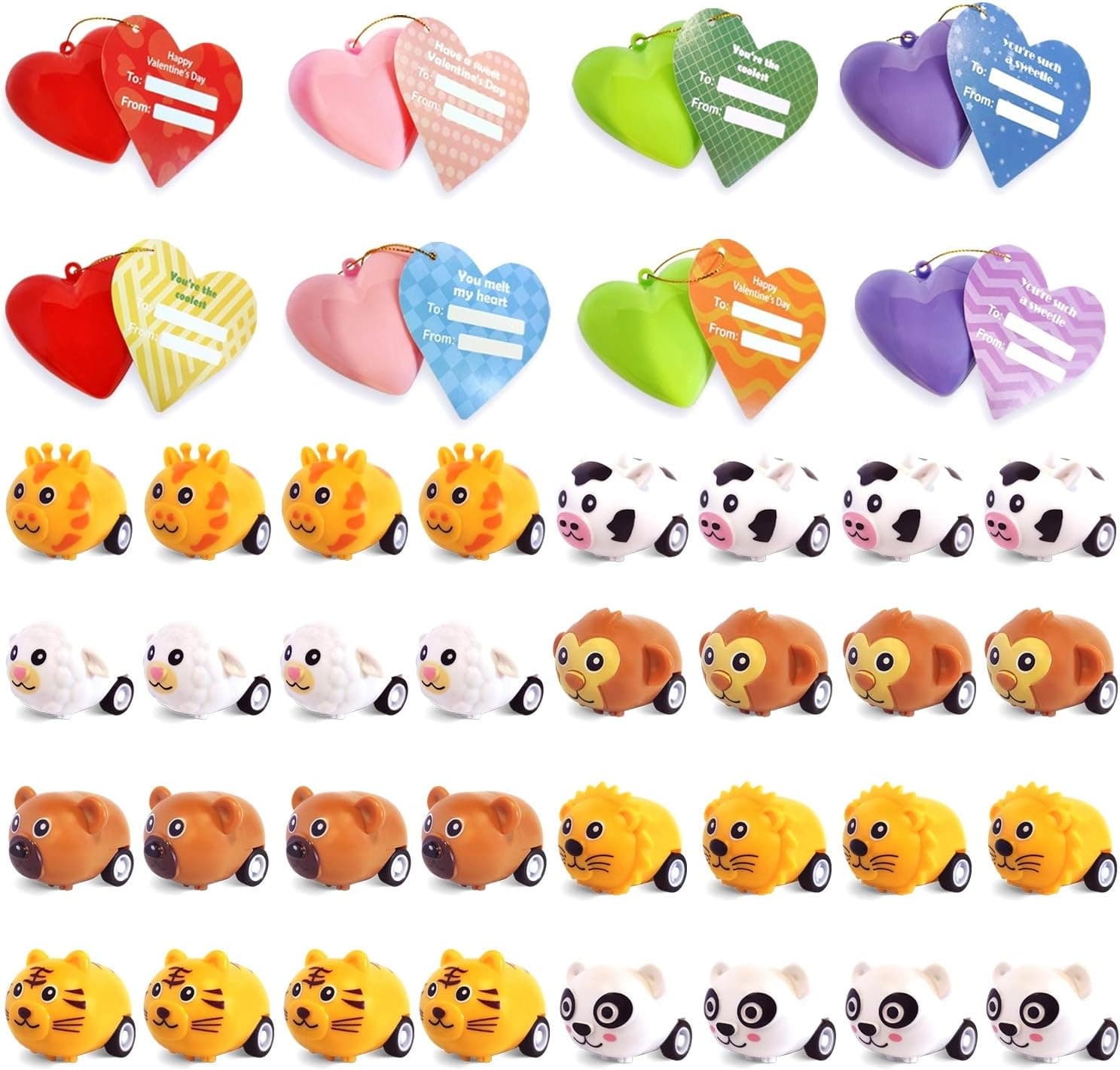 MAOYUE 32 Pack Valentines Cards for Kids Valentines Cards with Cute Cars Valentines Class Gifts Valentine's Day Exchange Cards for Classroom