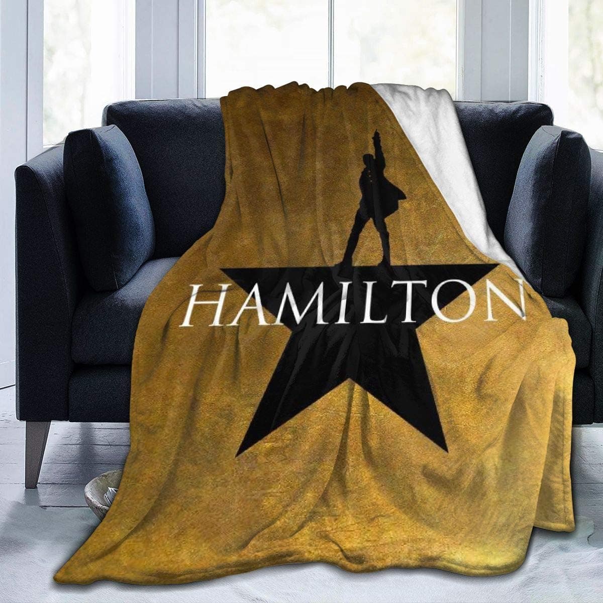 VHOPE Ha-mil-ton Blanket Lightweight 3D Printing Polyester Anti-Ball Throw Blanke for Men Women Kids 50"x40"