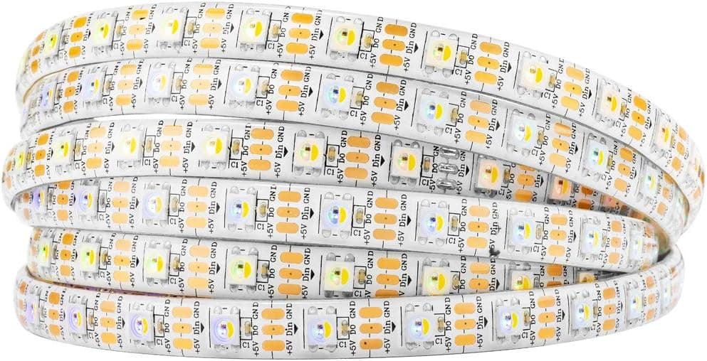 BTF-LIGHTING RGBW RGBNW Natural White SK6812 (Similar WS2812B) 16.4ft 5m 60leds/Pixels/m Individually Addressable Flexible 4 Color in 1 LED Dream Color LED Strip Waterproof IP65 DC5V