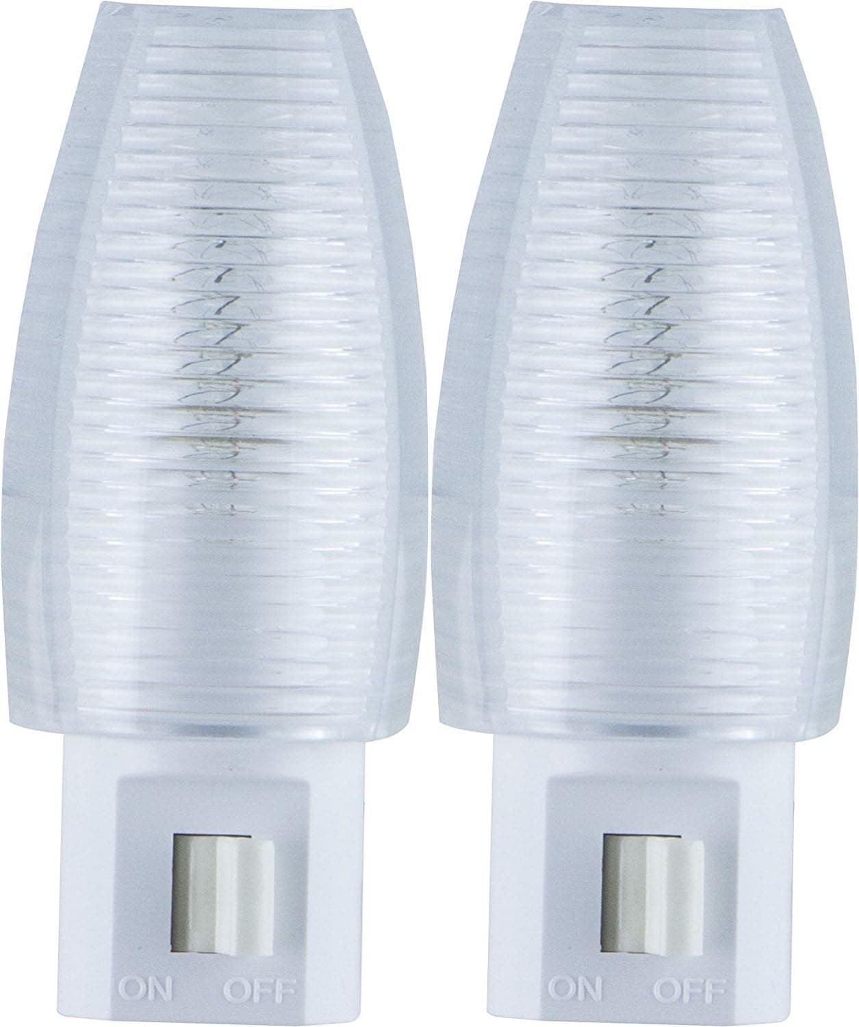 Lights By Night Manual On/Off Incandescent Night Light, Clear Shade (Pack of 2)