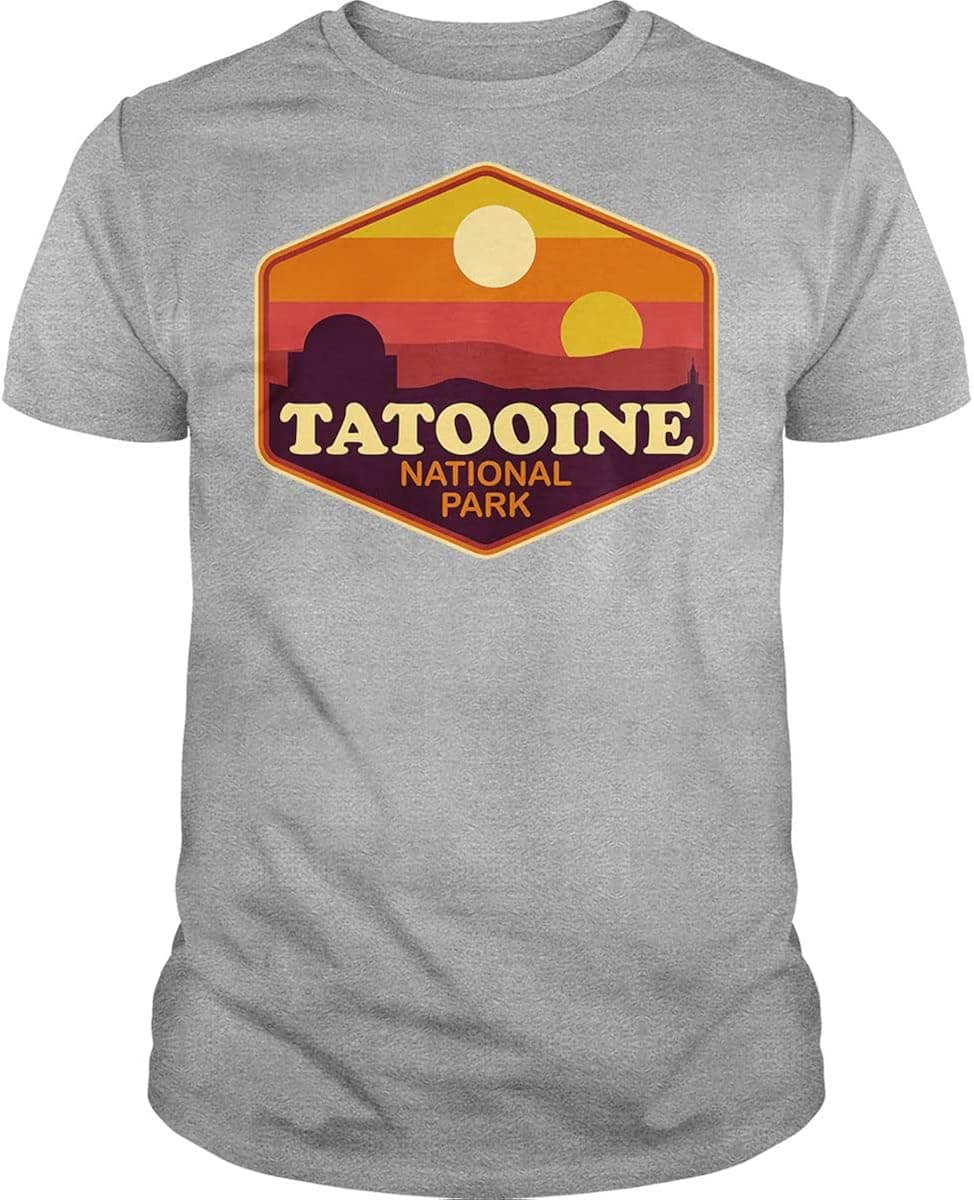 BustedTees Tatooine National Park Shirt Vintage Retro T-Shirt for Men and Women - Quality Men's Unisex Shirts