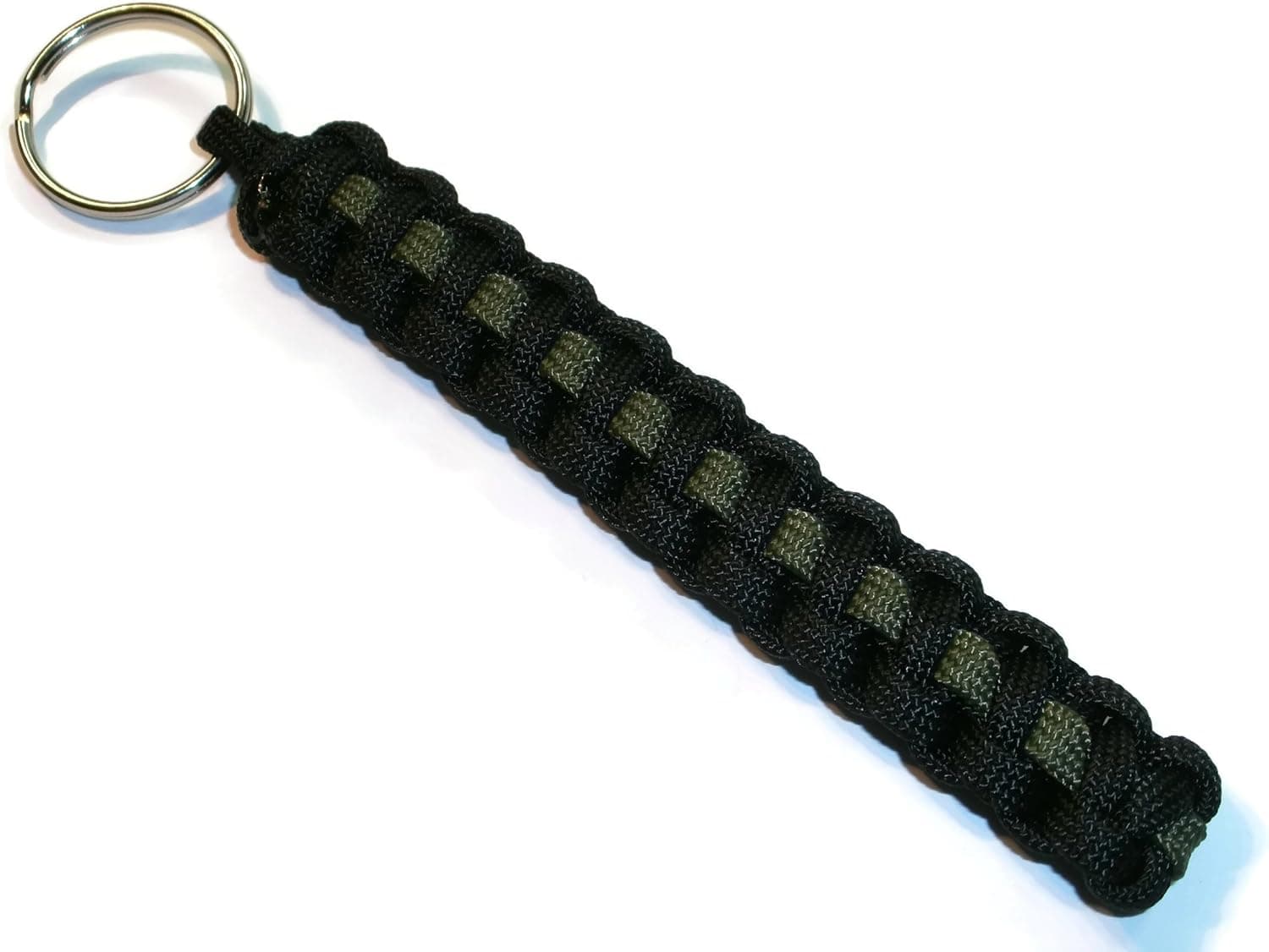 RedVex Thin Green Line Paracord Key Chain/Key Fob/Lanyard Pull Black with Green Line - 3", 4", 6", and 8" Lengths (Qty-1)