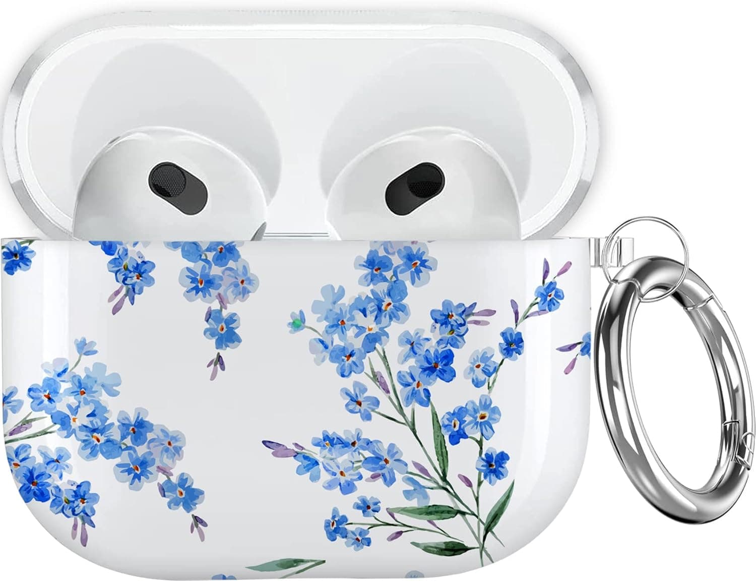 J.west for Airpods Pro 2nd/1st Generation Case Cover 2022/2019,Soft TPU Skin Cover Clear Wildflower Floral Flower Pattern Print Design Girl Women Protective Case with Keychain for New Airpods Pro Case