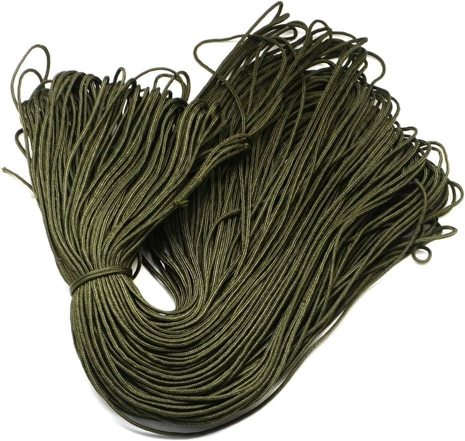 PH PandaHall 100m 2mm Parachute Rope Paracord Polyester Ropes Spandex Accessory Cord Rope Multipurpose for Bracelets Making DarkOliveGreen