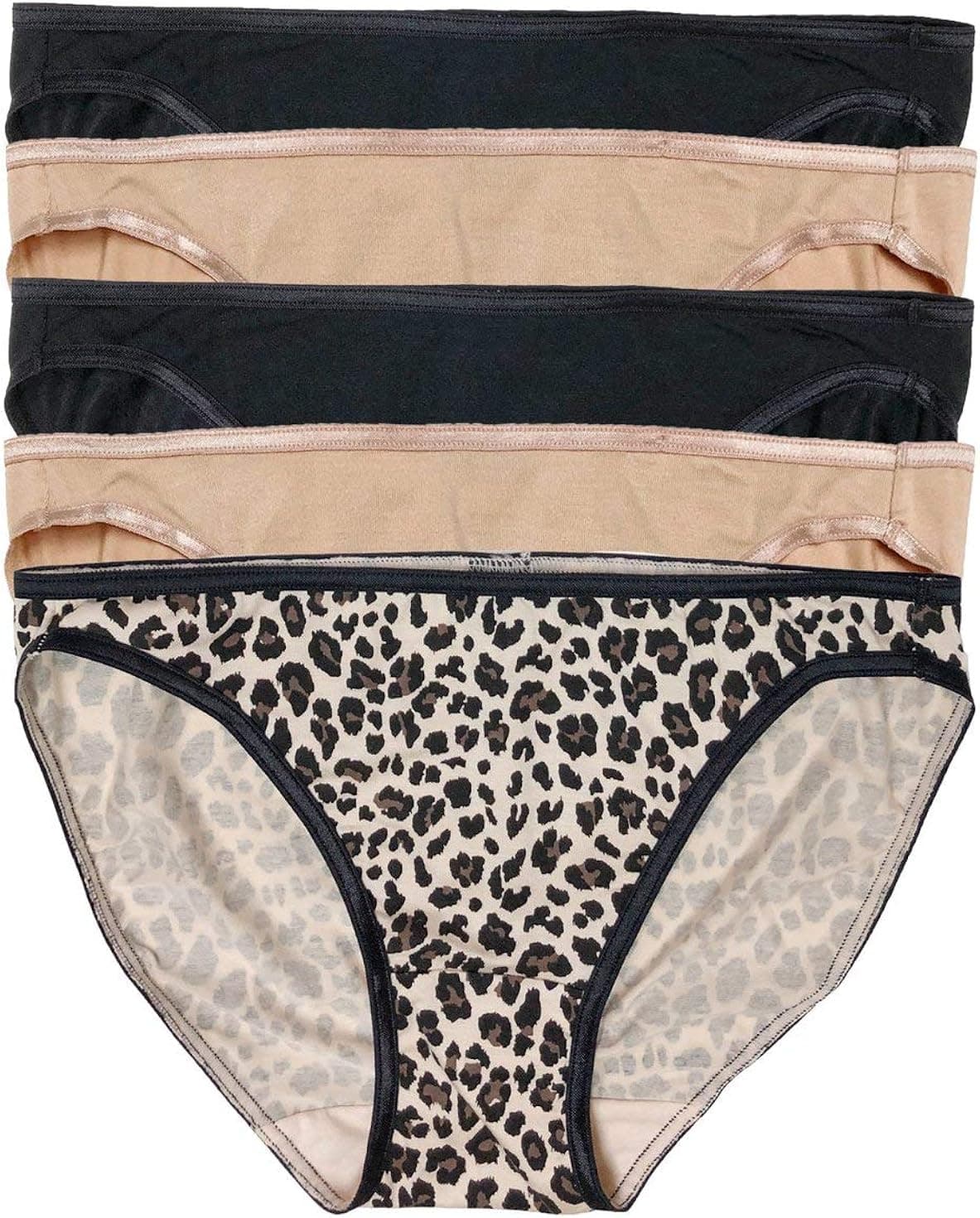 Felina Smooth Low Rise Bikini Panties - Seamless Underwear for Women, Panties for Women (5-Pack)