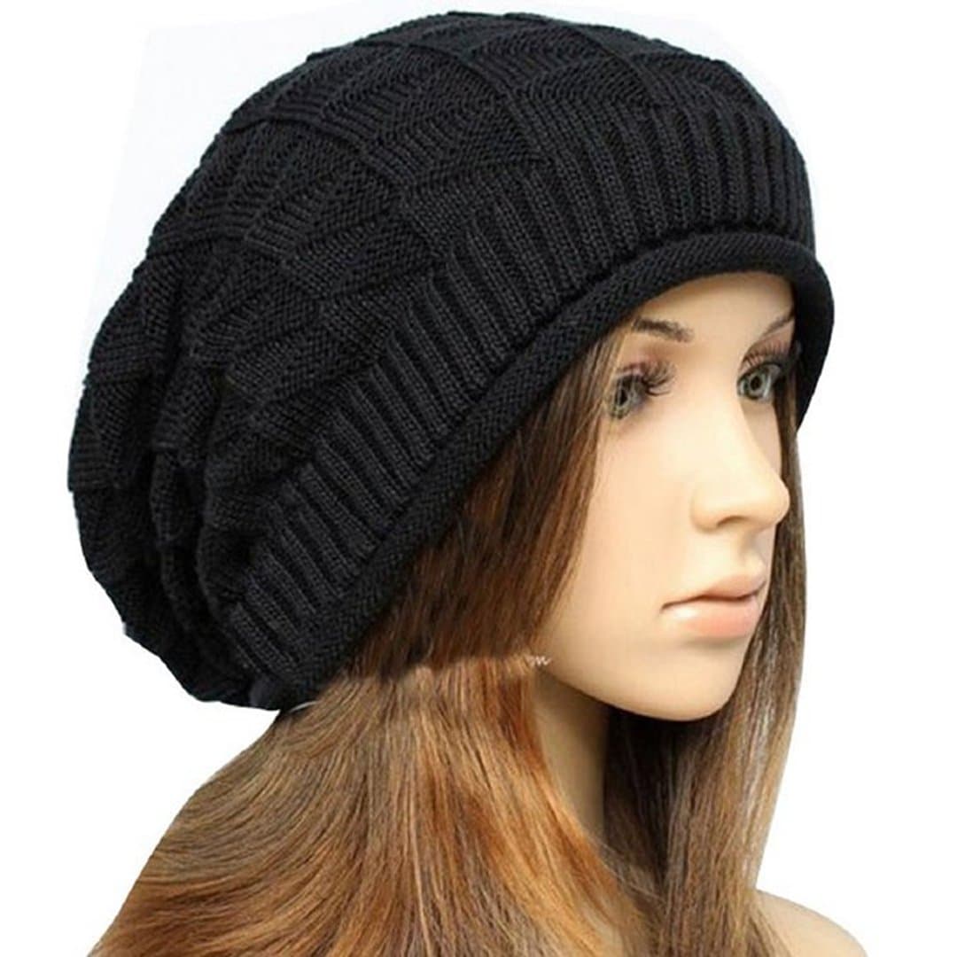 ArRord Women Girl Triangle Slouchy Knit Beret Beanie Hat Cap