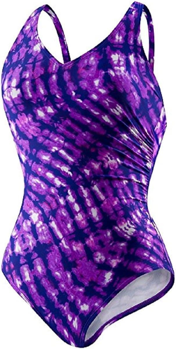 Speedo Womens Athletic Modest Coverage One Piece Swimsuit (10, Speedo Purple)