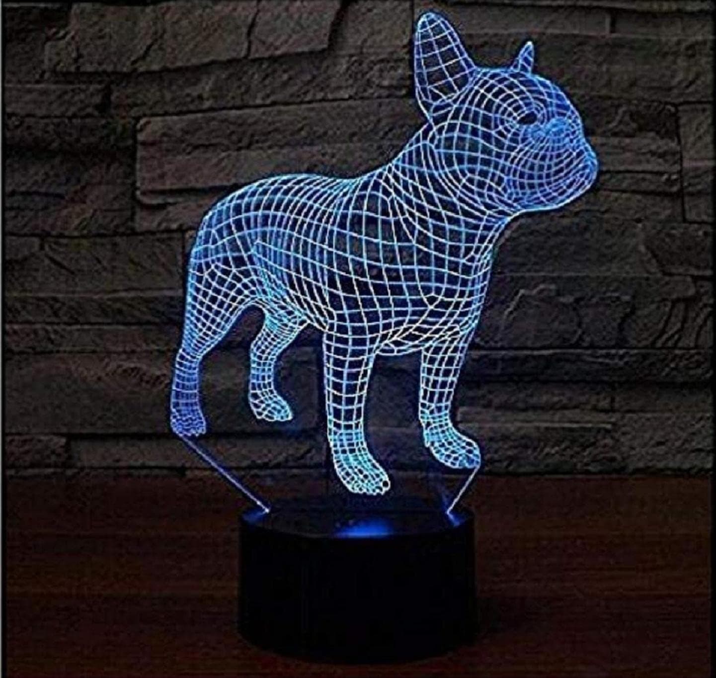 SUPERIORVZND 3D French Bulldog Dog Night Light Touch Table Desk Optical Illusion Lamps 7 Color Changing Lights Home Decoration Xmas Birthday Christmas Gift