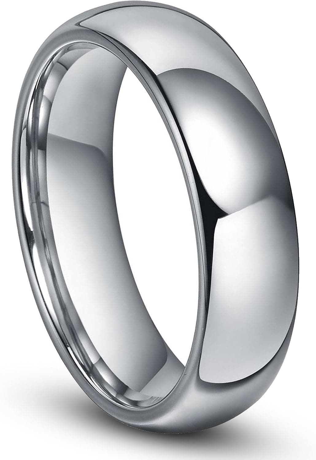 6MM Tungsten Men's Plain Dome Polished Wedding Band Ring Size 4-16