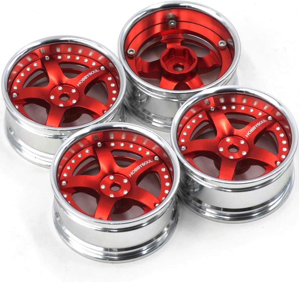 hobbysoul 4pcs1/10 Alloy RC Drift On-Road Wheel Rim Adjustable Offset for Kyosho HPI HSP