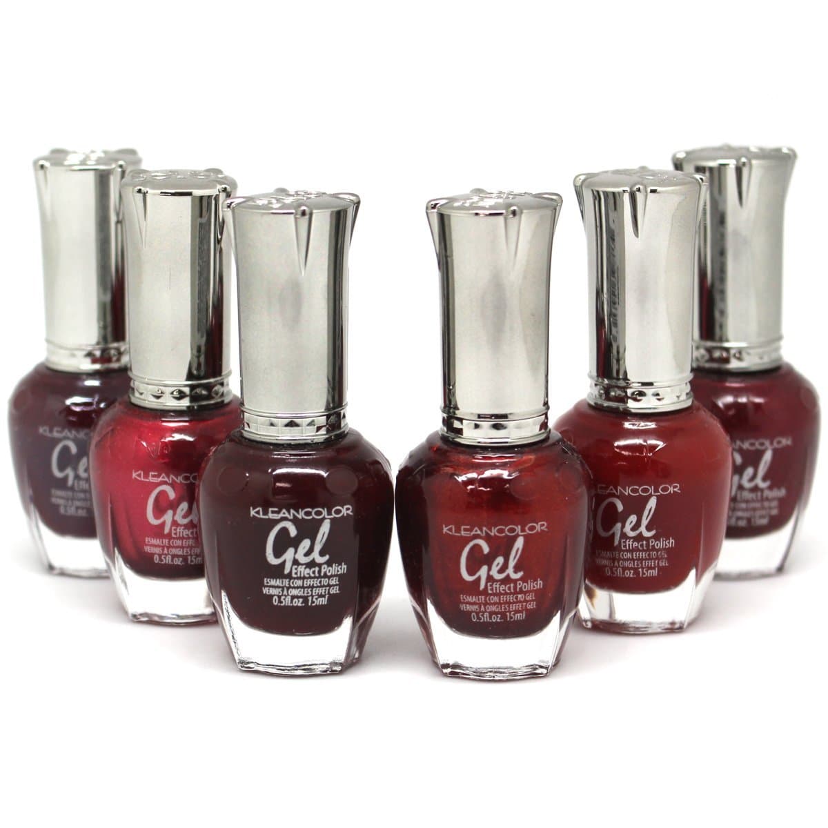 KLEANCOLOR Gel Effect Nail Polish Lacquer Full Size 'Black Cherry' Collection -6 pc Set…
