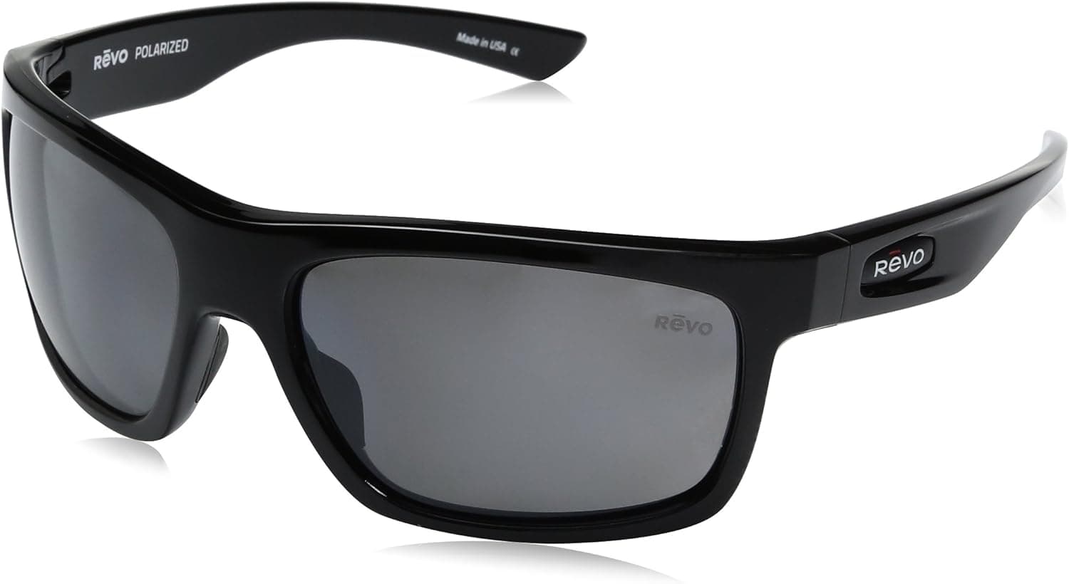 Revo Unisex RE 4056X Stern Wraparound Polarized UV Protection Sunglasses Wrap, Black Frame, Graphite Lens