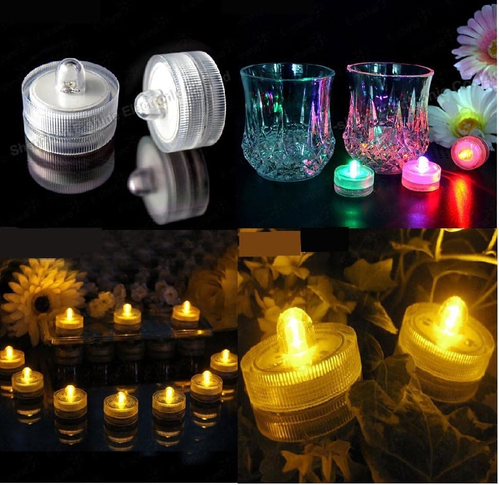 H.YOUNG Waterproof LED Battery Sub Tea Light For Party Wedding RGB(Changing color) 12PCS Pack