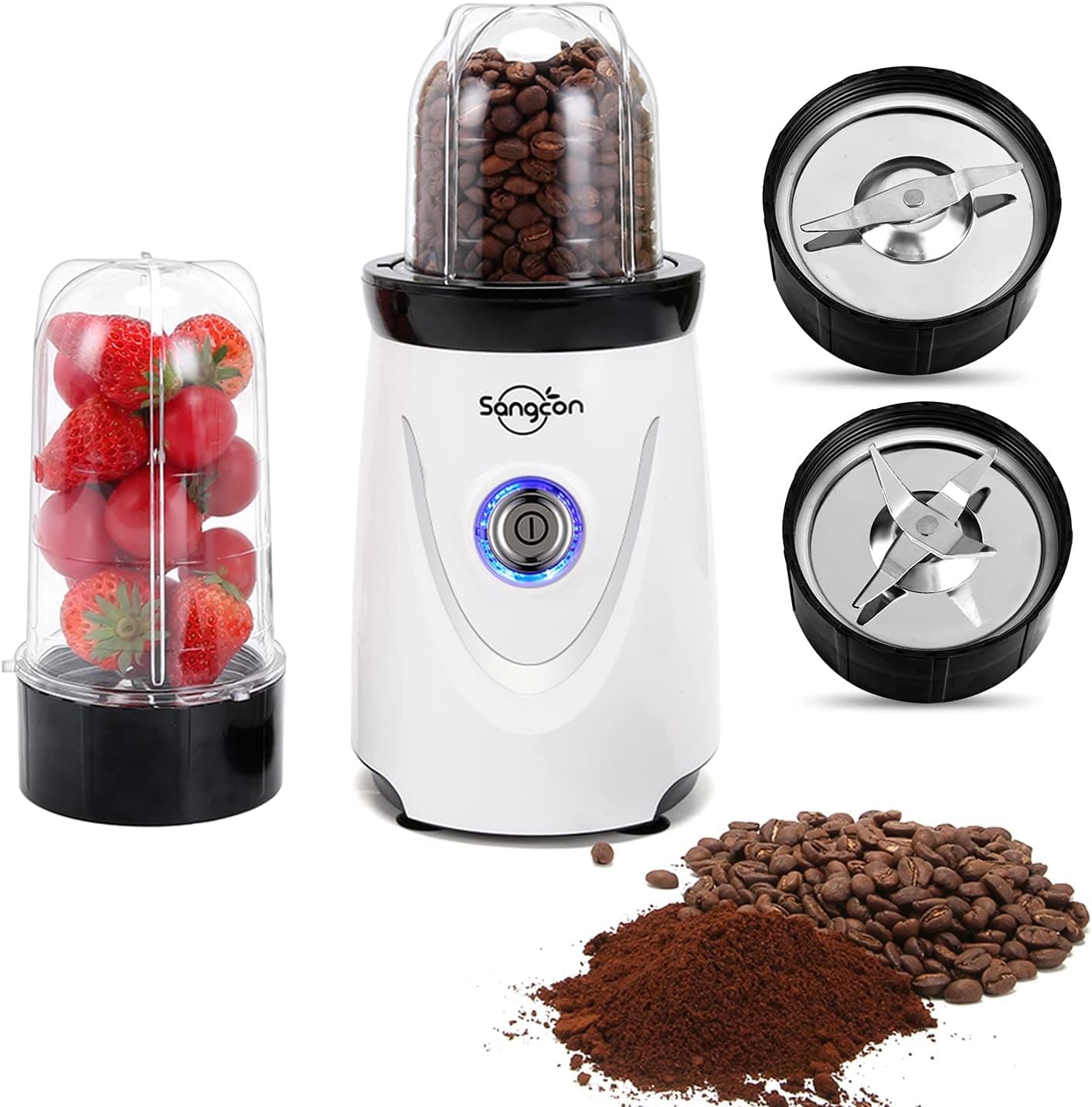 Sangcon blender Coffee Grinders coffee bledner Herb Grinder Spice Grinder Corn Grinder with 350 Watts for Coffee Herb Spice Grain Corn blender grinder