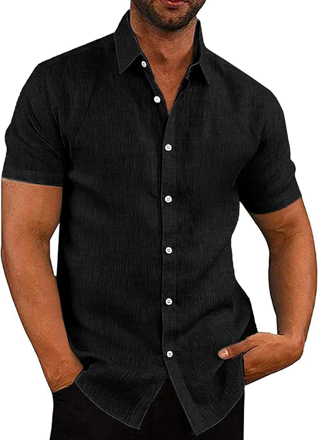 Mens Dress Shirts Button Down Short Sleeve Shirts for Men Casual Beach Business Collared Summer Tops for Men