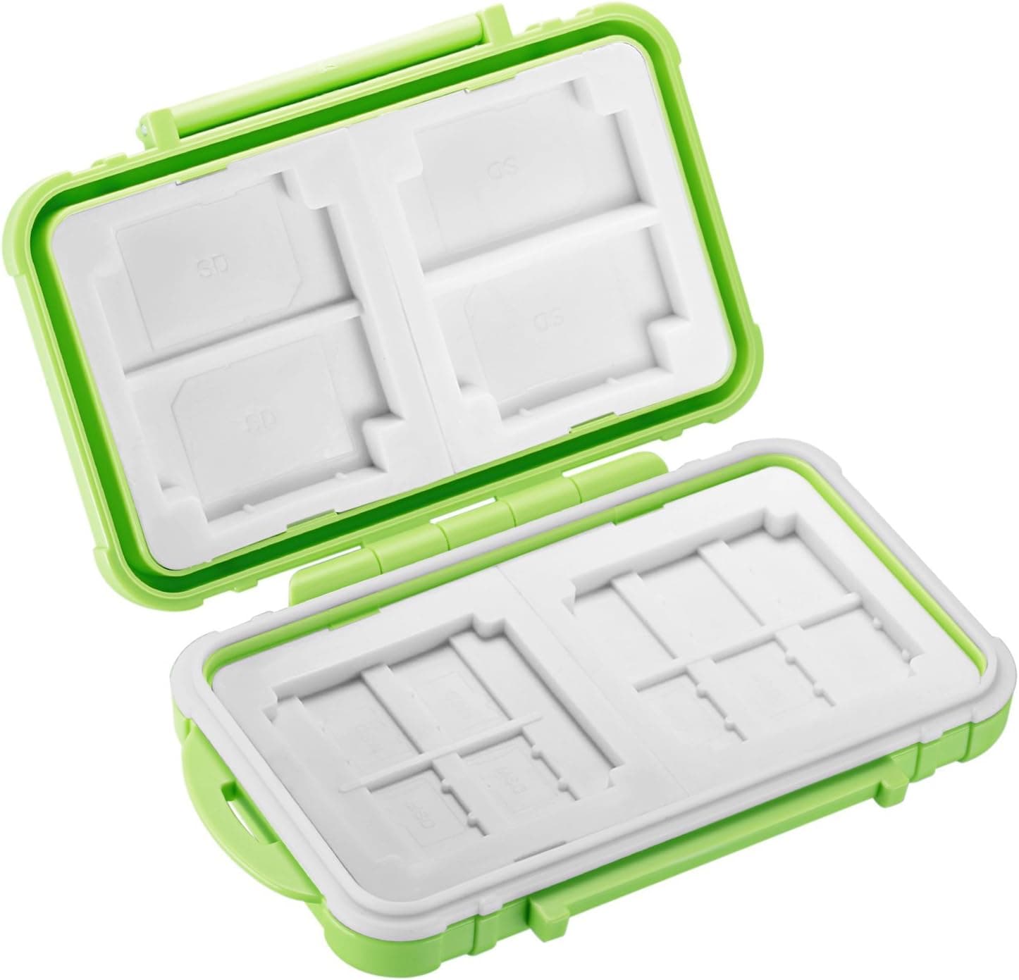 Neewer 14 Slots Memory Card Case Holder, Portable Durable Waterproof Anti-Shock Storage Protector Card Box for 10 Micro SD Cards/10 TF Cards/2 CF Cards and 4 SD Cards/4 XD Cards/2 CF Cards (Green)