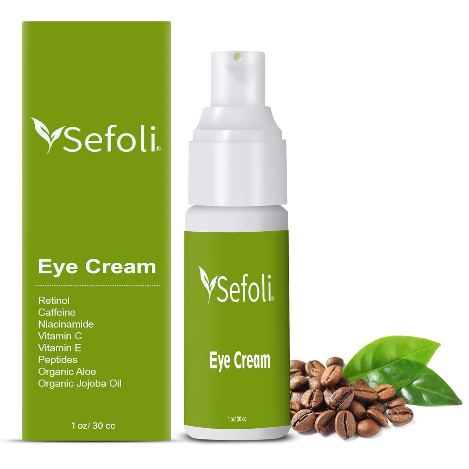 Sefoli Eye Cream - Anti Aging Eye Moisturizer with Organic Aloe, Caffeine, Niacinamide, Retinol and Vitamin C - Under Eye Cream for Dark Circles and Puffiness, Reduces Wrinkles and Fine Lines