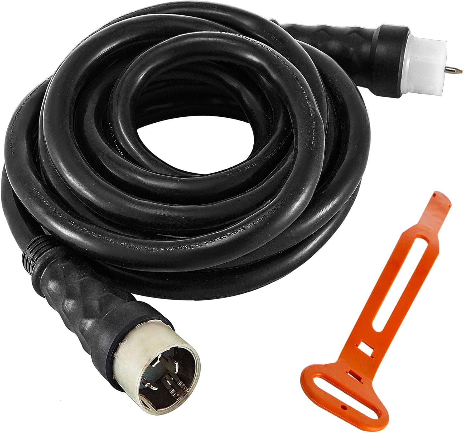Mophorn 25Ft 50A Generator Extension Cord STW 6/3 + 8/1 AWG 100% Copper Generator Power Cord NEMA SS2-50P/CS6364 Power Assemblies 125/250VAC Twist to Lock Plug Thermoplastic Constructed Jacket, Black