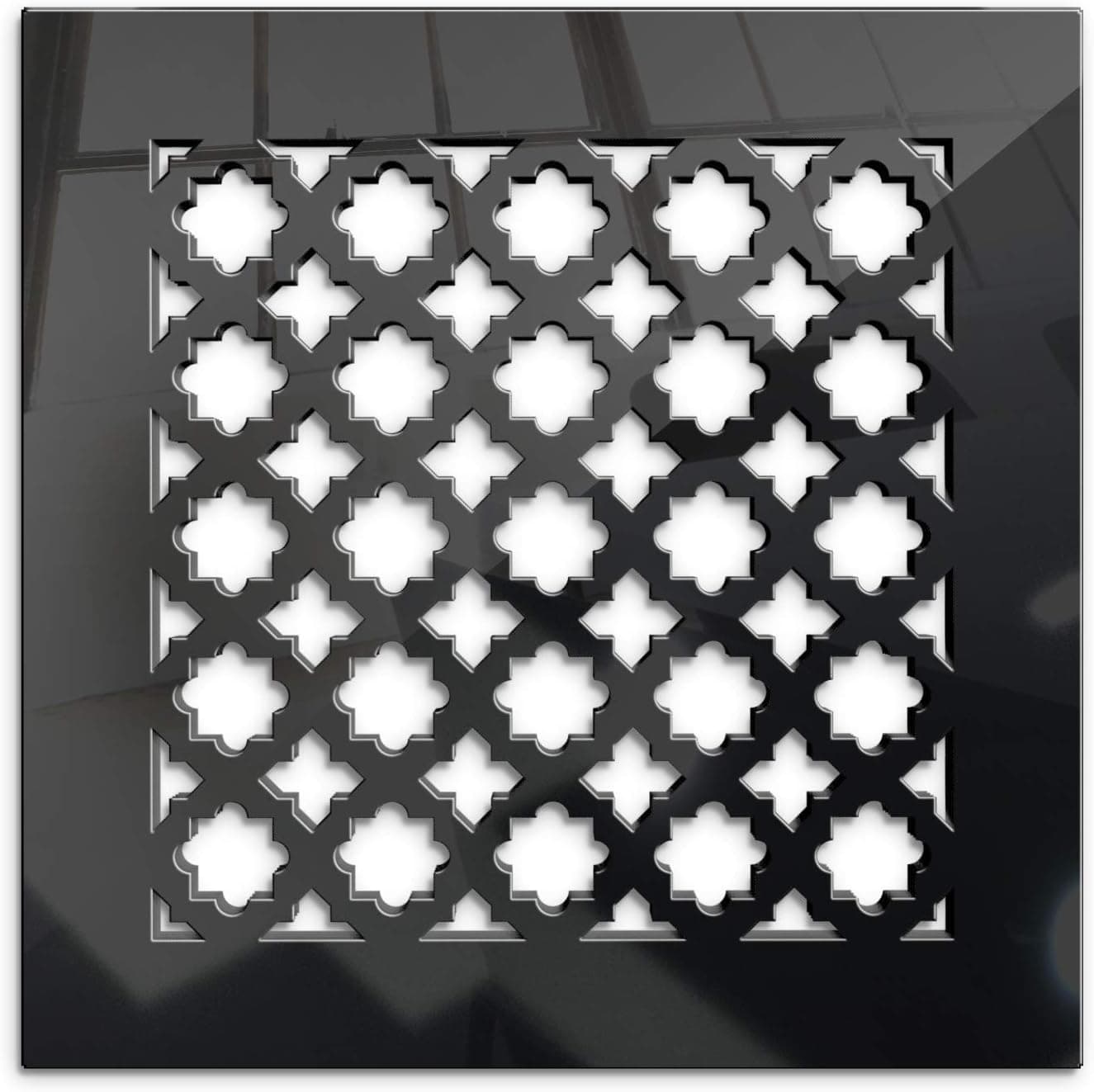 SABA Black Mirror Vent Cover - Limited Edition Air Wall Register 14" x 14" Duct Opening (16.5" x 16.5" Overall) Acrylic Fiberglass Grille for Walls and Ceilings NOT for Floor USE, Venetian (14" x 14")