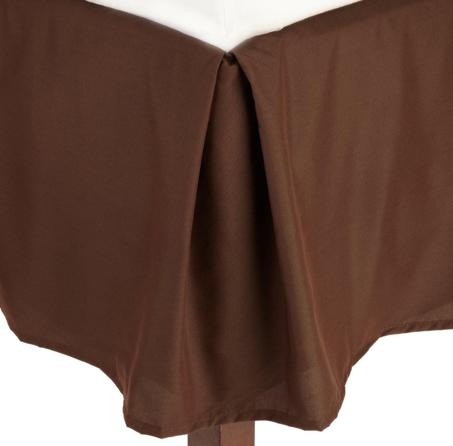 Elegant Comfort® Wrinkle-Resistant 1500 Thread Count Egyptian Quality Solid Bed Skirt - Pleated Tailored 14" Drop and Colors, Queen, Chocolate Brown