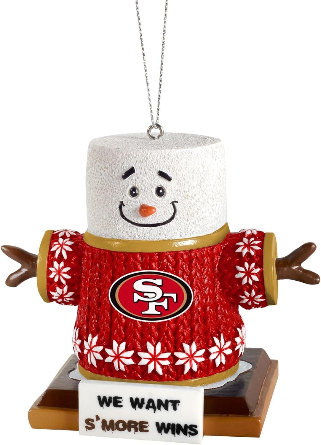NFL Football Team Logo Smores Holiday Tree Ornament - Pick Team (San Francisco 49ers)