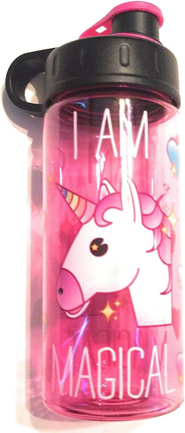 Cool Gear 16 oz Plastic Water Bottle. "I am magical" Unicorn. Light Pink.