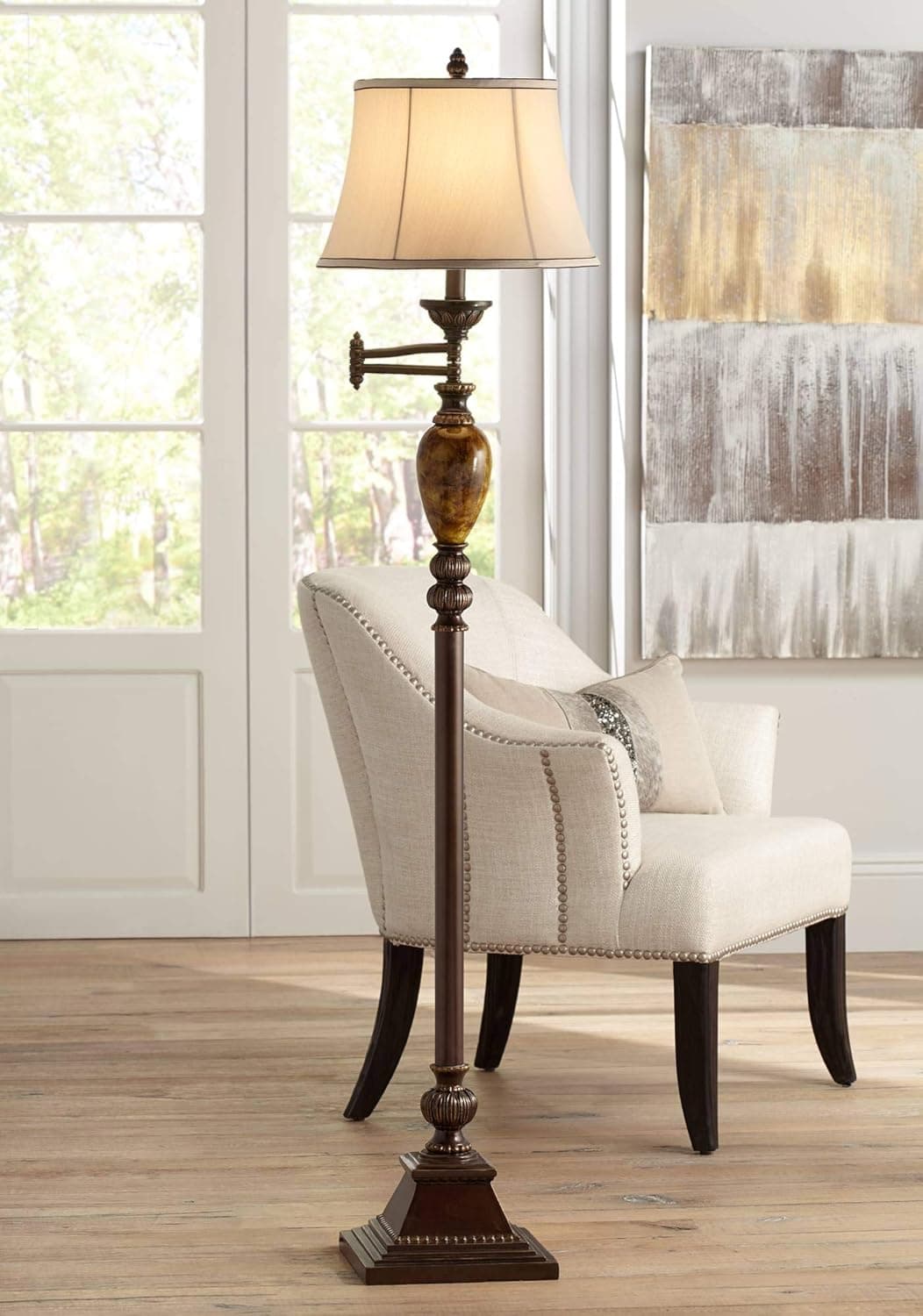 kathy ireland Mulholland 61" High Swing Arm Floor Lamp