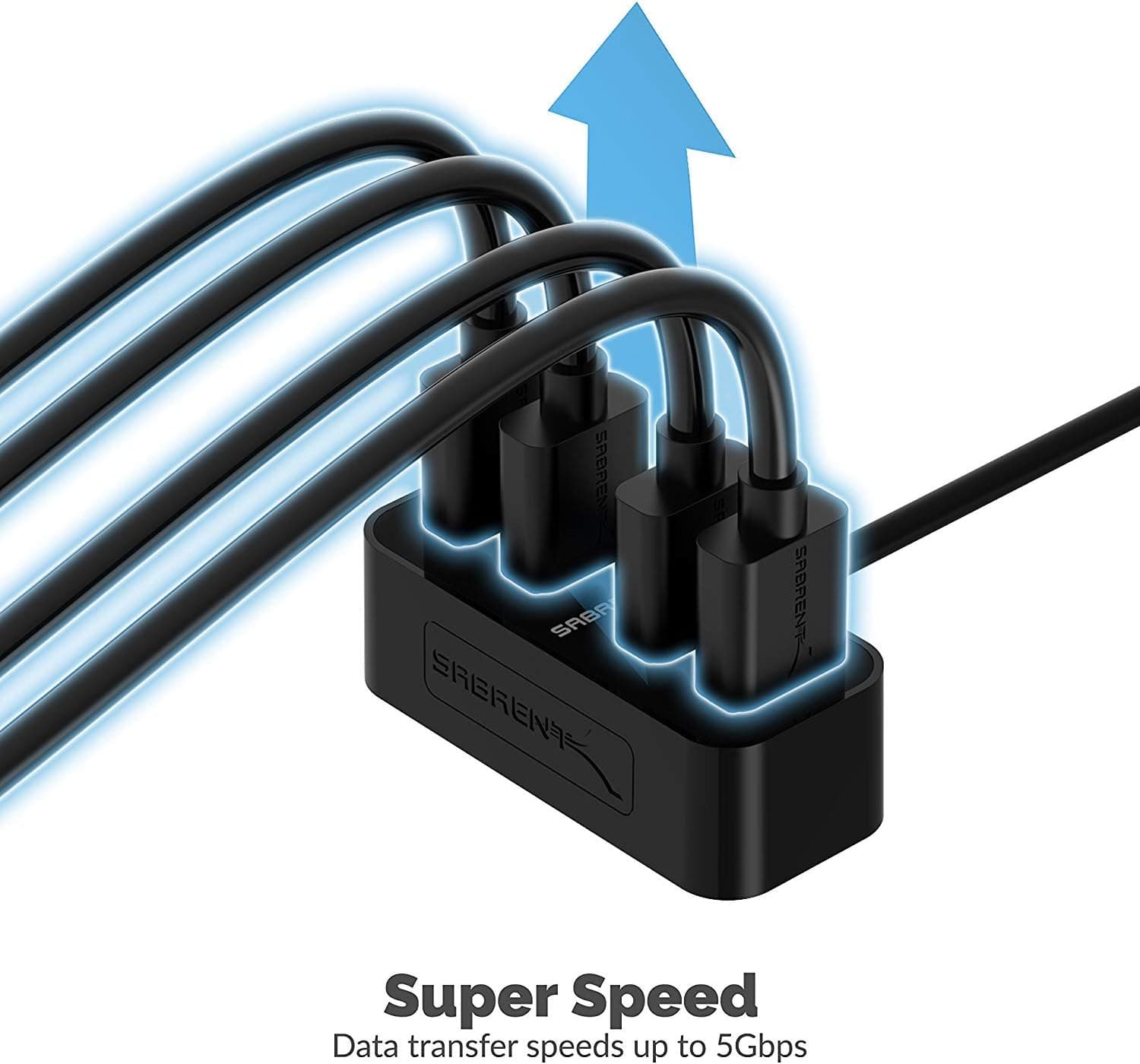Sabrent 4-Port USB-C to USB 3.0 Mini Portable Hub,[1-Foot Cable] The World's Smallest USB 3.0 Hub (HB-MNCB)