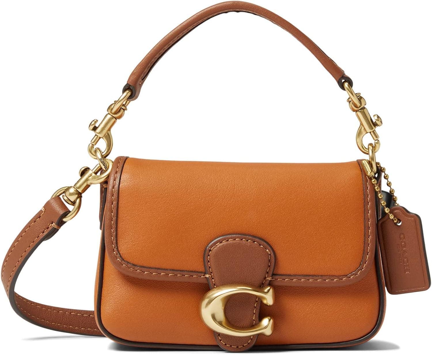 COACH Color-Block Leather Micro Soft Tabby