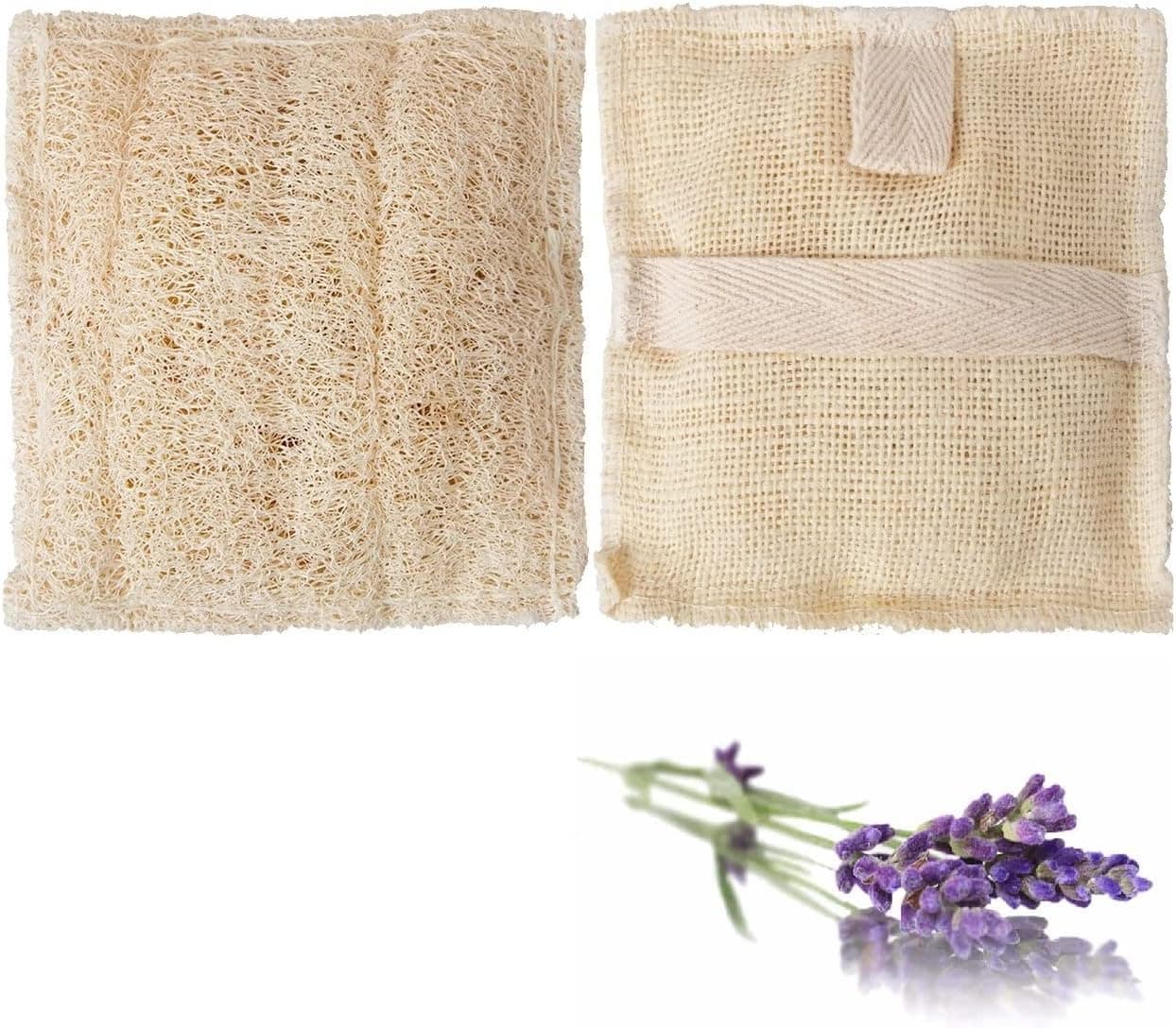 EUROPEAN M6 Natural Loofah Soap, Exfoliating Body Scrubber, Great Smelling Soap (1 Pack Lavender)