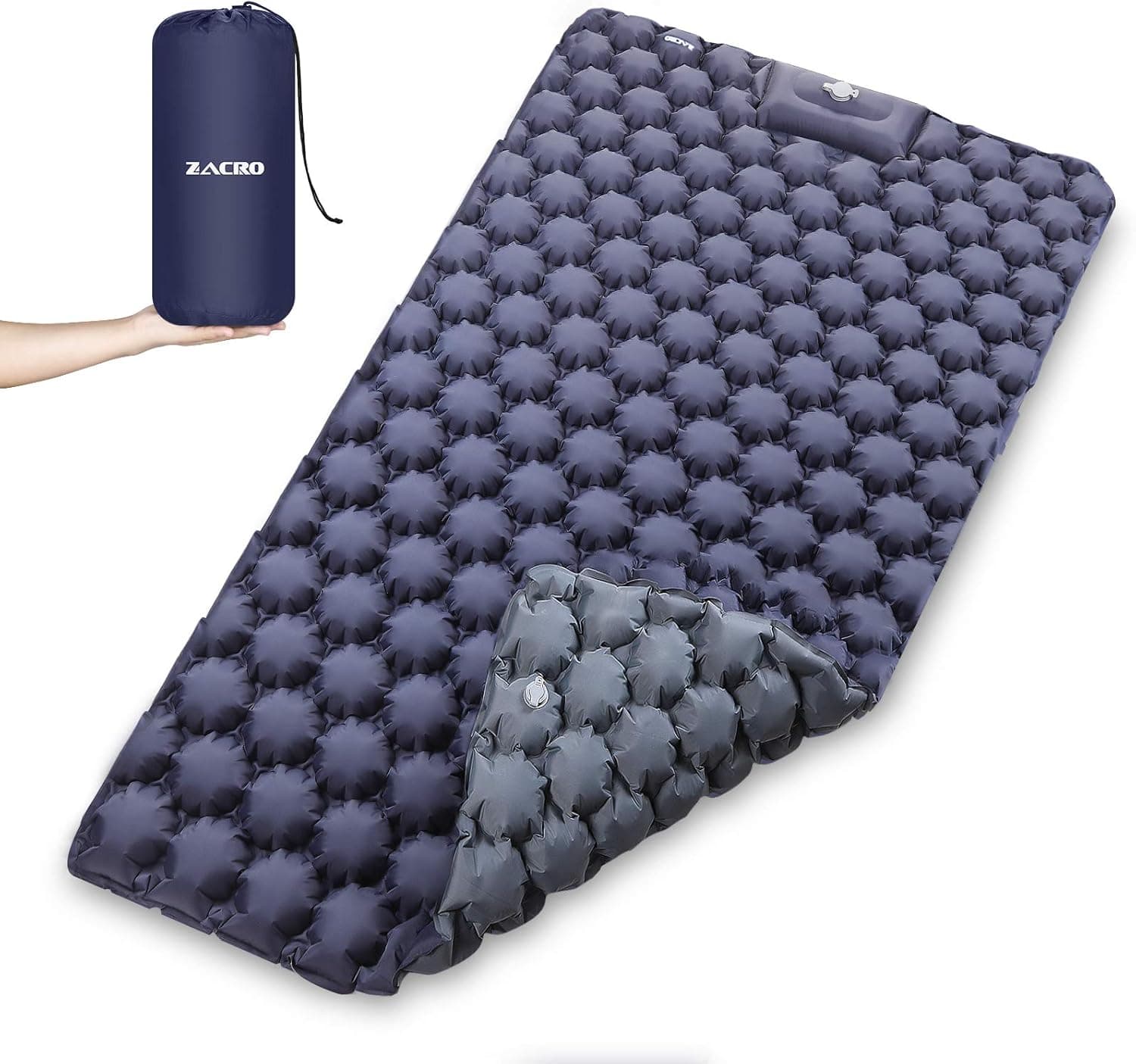 Zacro Double Camping Sleeping Pad, 2 Person Camping Sleeping Mat, Wide 47 inches Lightweight Camping Mattress, Sleeping Mat for Backpacking, Camp, Hiking, Travel.