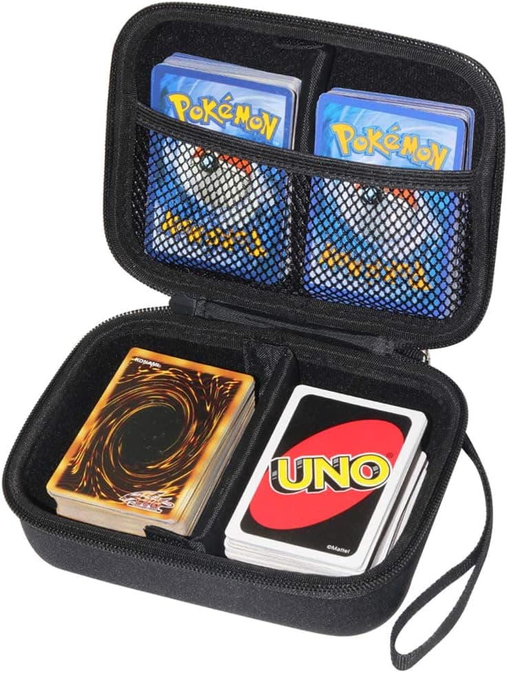 Borya Hard Carrying Case for Pokemon Cards/Yugioh Cards. Card Game Holder Storage Holds Up to 400 Cards.Removable Divider and Hand Strap Offered