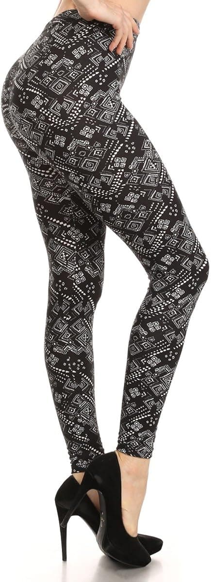 SATINA Printed Leggings Full Length Patterned with Designs