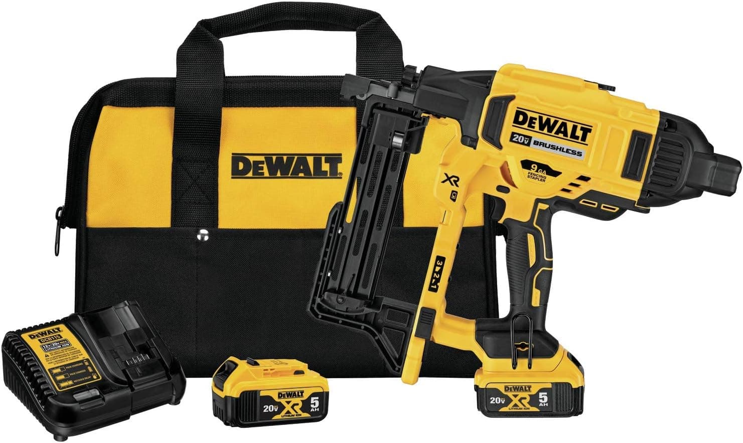 DEWALT DCFS950P2R 20V MAX XR Lithium-Ion 9-Gauge Cordless Fencing Stapler Kit (Renewed)