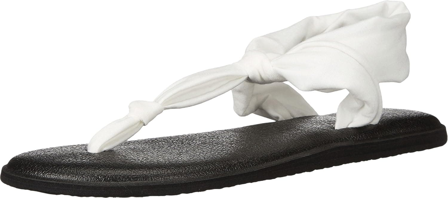 Sanuk Women's Yoga Sling Ella Sandal, White, 9 M US