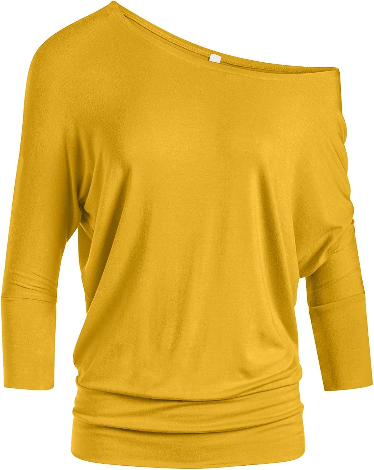 Dolman Tops for Women Off The Shoulder Tops Banded Waistband Shirts 3/4 Sleeves Regular and Plus Size Tops