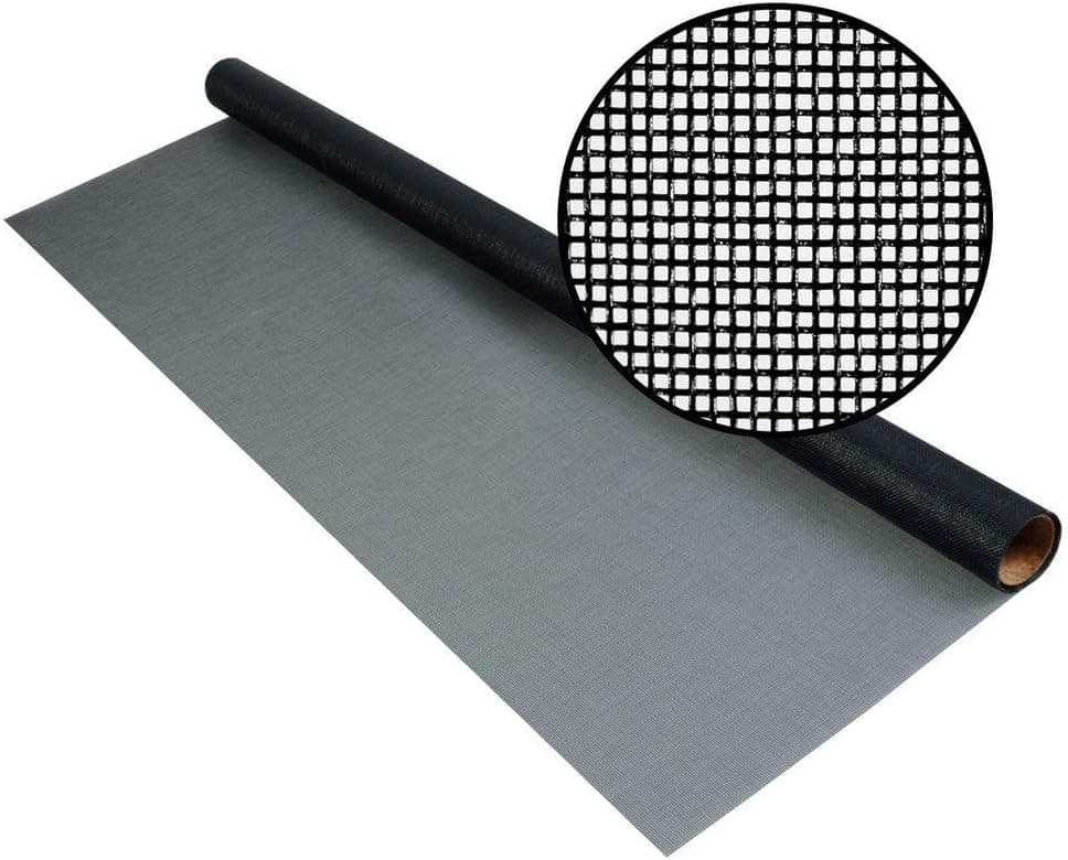 No-See-Um Small Insect Screen 20 x 20 Screen Mesh Roll - 108 inch x 100 feet - Tiny Mesh Screen Roll for Window, Door, or Patio Screening and Replacement, Charcoal