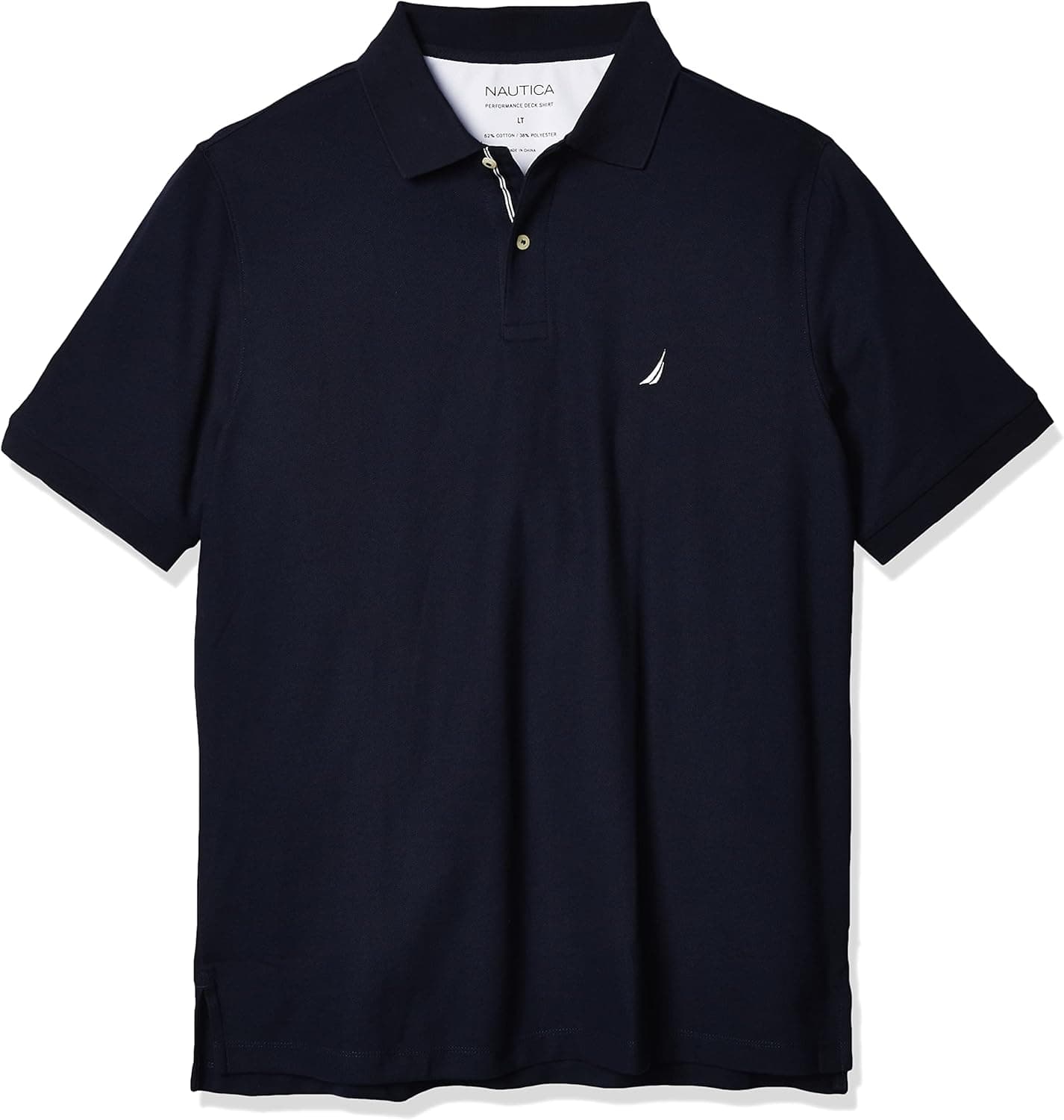 Nautica Men's Big and Tall Classic Fit Short Sleeve Solid Performance Deck Polo Shirt