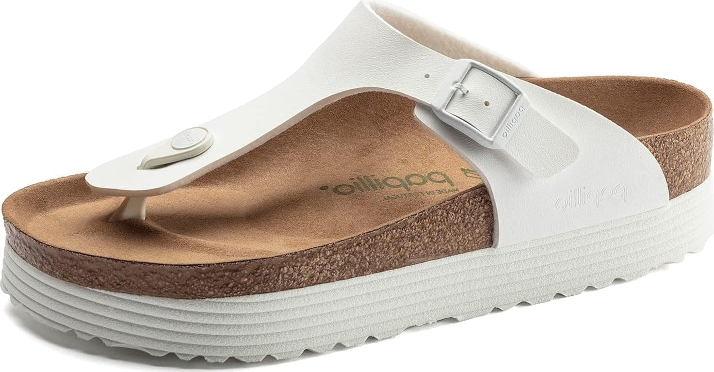 Birkenstock Women's Gizeh Platform Sandal - Regular Width White