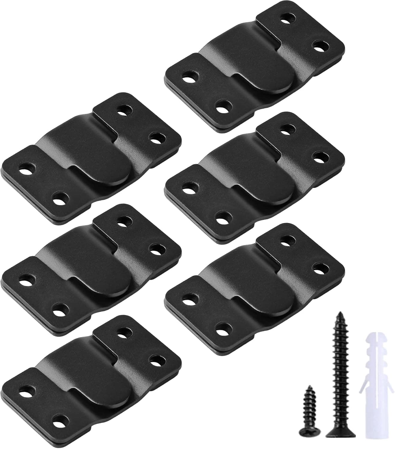 Flush Mount Bracket,Interlocking Photo Frame Hook, Heavy Duty Picture Hanger Z Clip Bracket for Large Picture Display Art Gallery Wall Mount Hardware (Large-6Pairs Black)