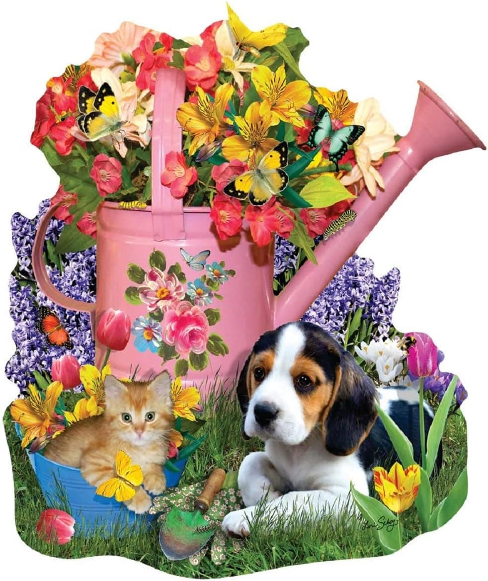 Spring Watering Can 1000 Shaped Piece Jigsaw Puzzle by SunsOut