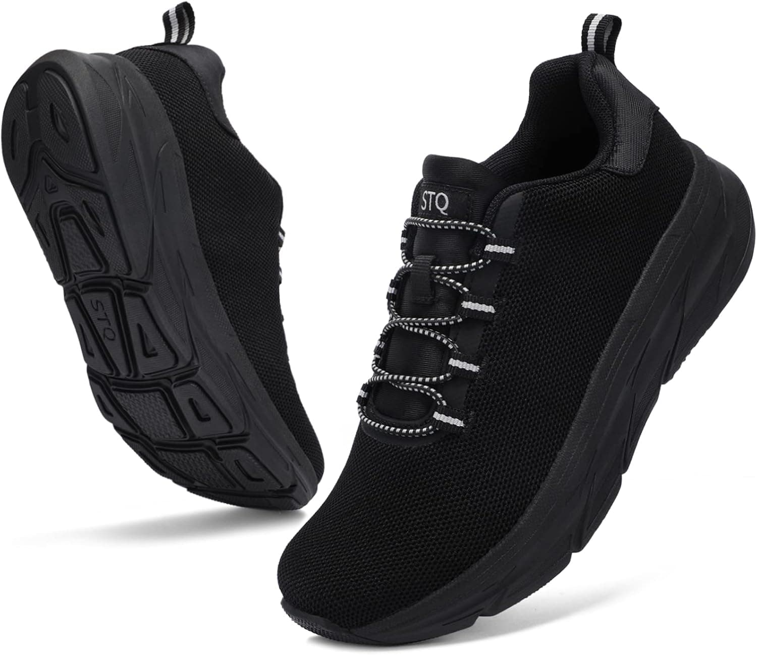 STQ Walking Shoes Women Slip on Tennis Fashion Sneakers with Arch Support Memory Foam