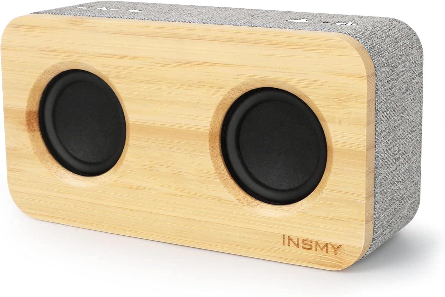 INSMY Retro Bluetooth Speaker, 20W Portable Wood Home Audio Super Bass Stereo with Subwoofer, Bluetooth 5.0 24H Playtime Support TF Card Aux Wireless Bookshelf Speaker for Party (Beige)