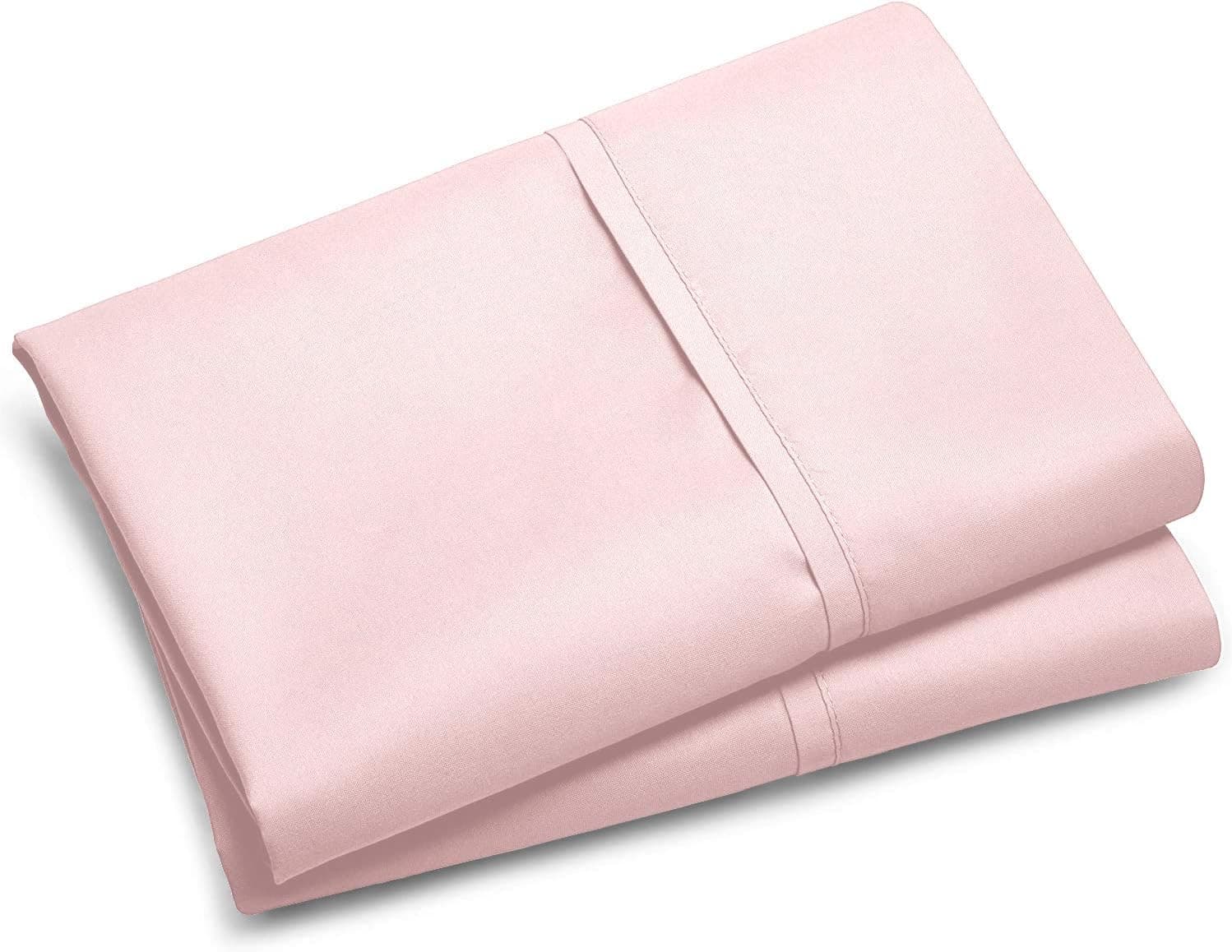 Lavish Touch 100% Cotton Double Brushed Flannel 160 GSM Pack of 2 Pillowcases 20" x 30" Dusty Pink