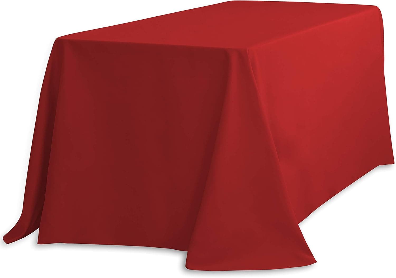 LinenTablecloth Polyester Tablecloth 90-Inch By 132-Inch, Red