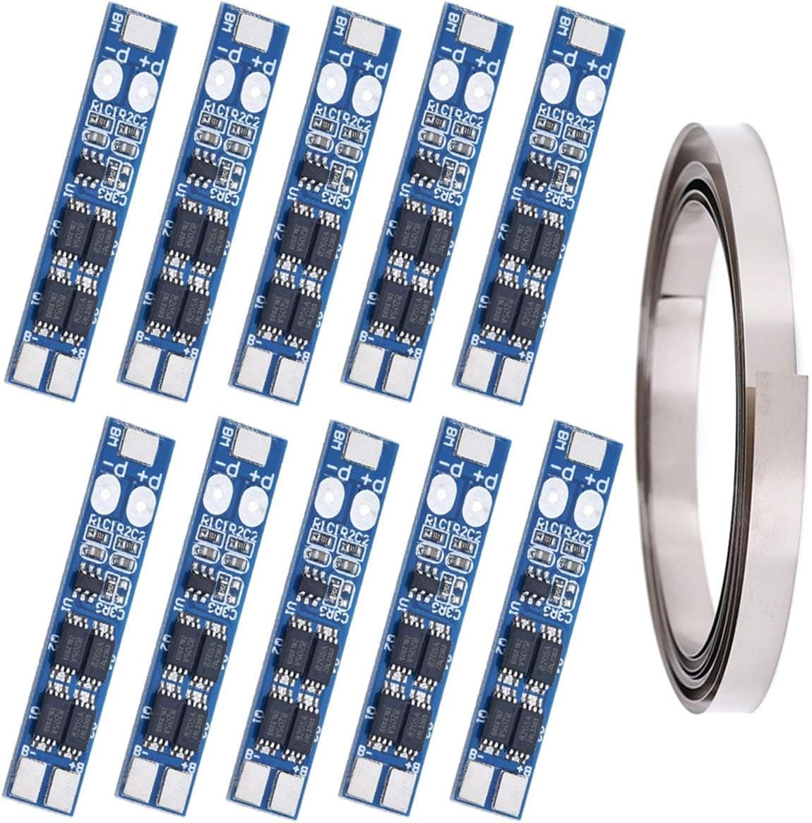 DAOKI 10PCS 2S 7.4V 8.4V 8A Lithium Battery Protection Board 18650 Charger Module BMS PCB Protection Board for Li-ion Lithium Battery Cell with Nickel Strip